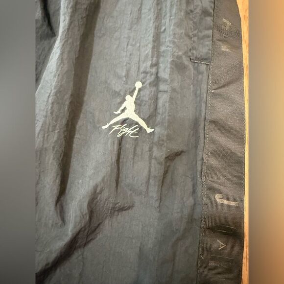 Jordan Flight Black Nylon Windbreaker Track Pants Joggers Size S Logo Detail - Picture 5 of 12